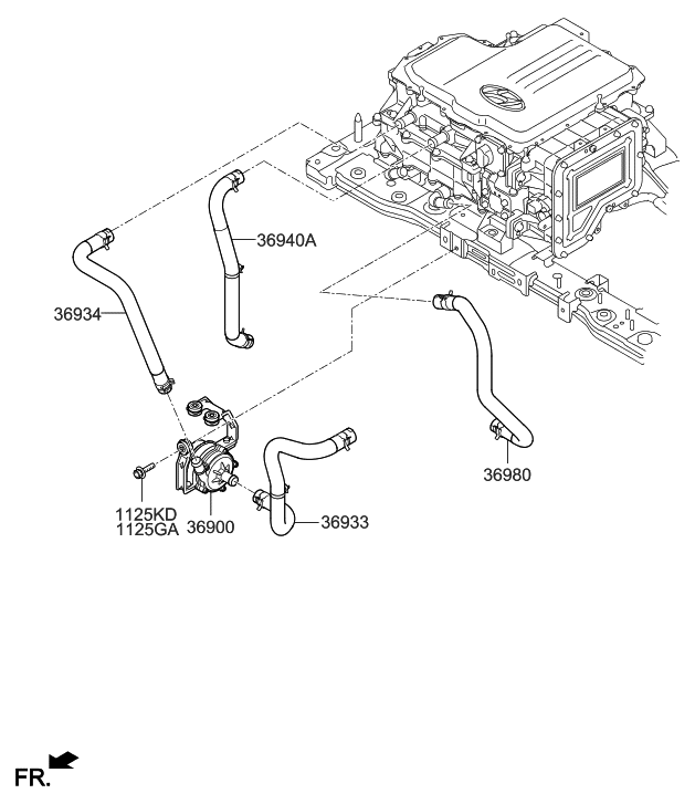 Hyundai 36940-0E500 Hose Assembly-Electronic Water Pump