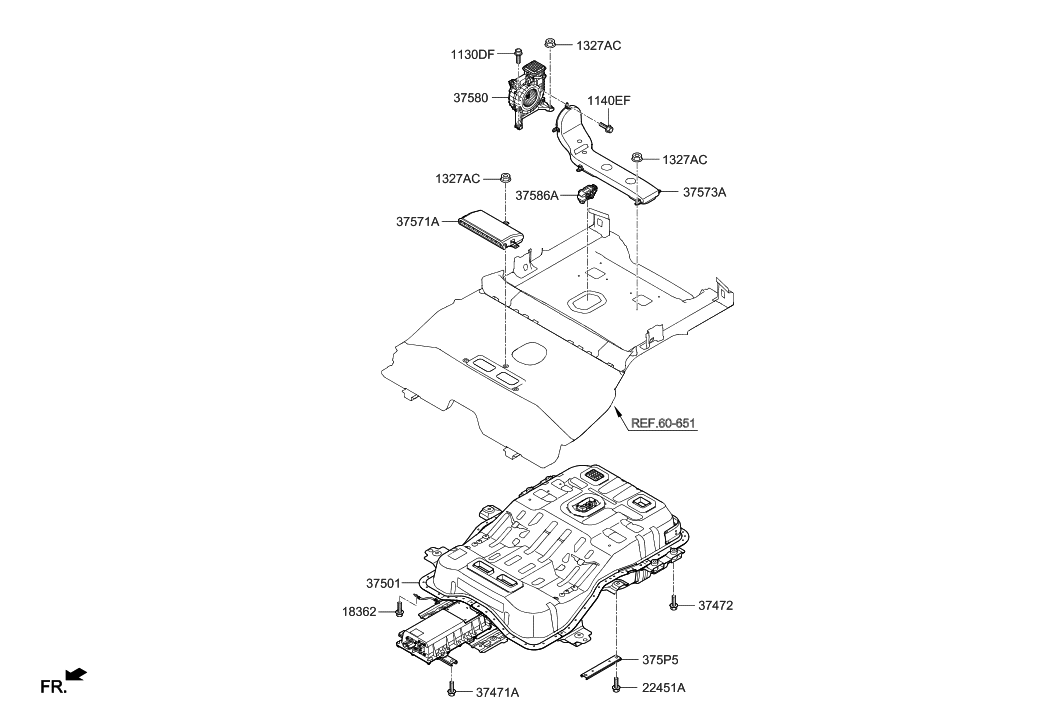 Hyundai 375P5-G7000 Bracket Assembly-Battery Case Reinforcement