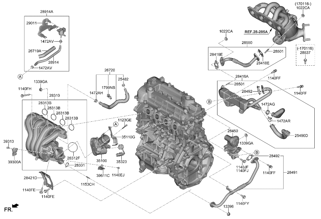 Hyundai 28421-03HA0 Stay-Inlet Manifold