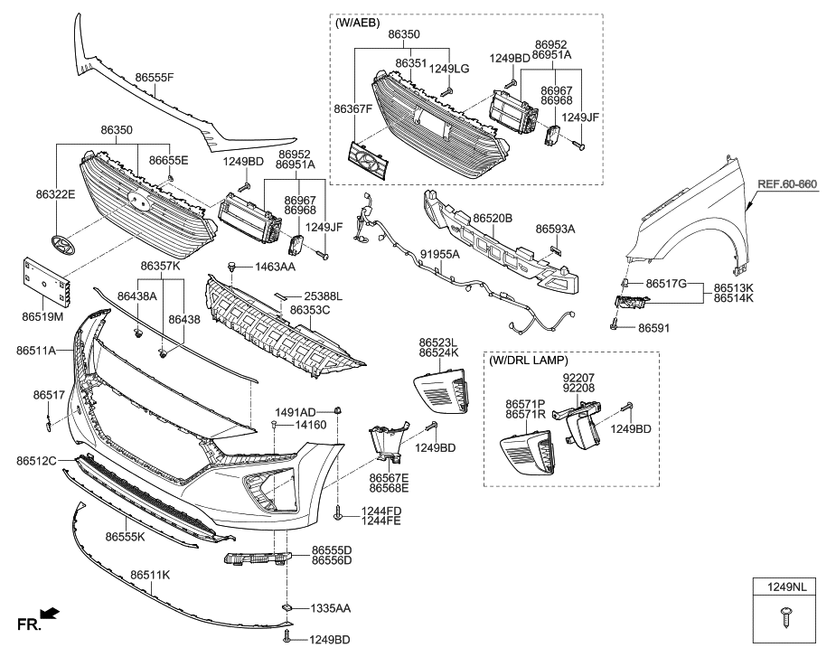 Hyundai 86350-G2000-CR Radiator Grille Assembly