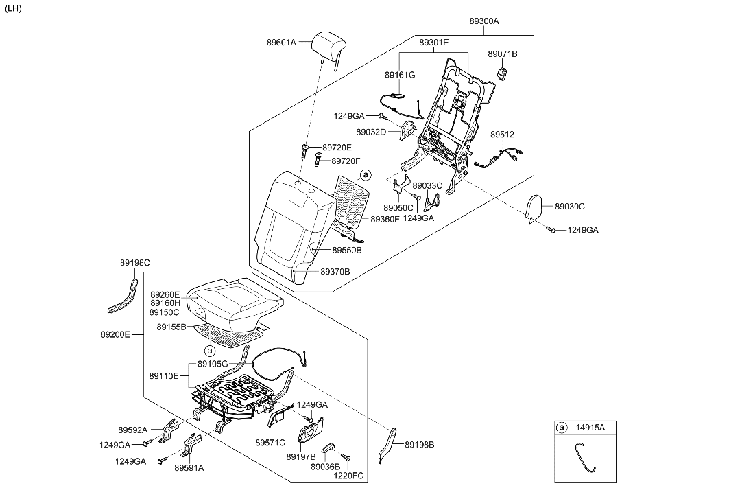 Hyundai 89300-CW040-PUA Back Assembly-RR Seat