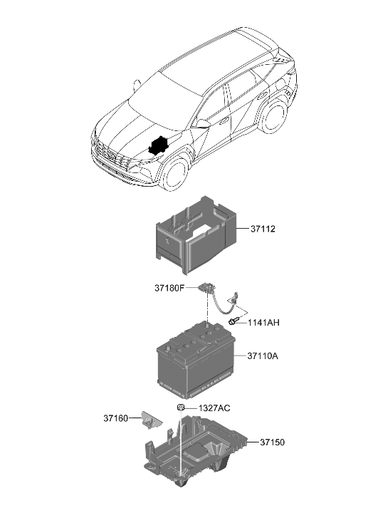 Hyundai 37112-CW700 Insulation Pad-Battery