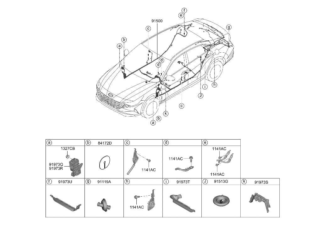 Hyundai 91500-AB170 Wiring Assembly-Floor