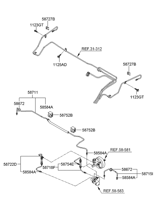 Hyundai 58718-3L100 Tube-Master Cylinder To Hydraulic Module