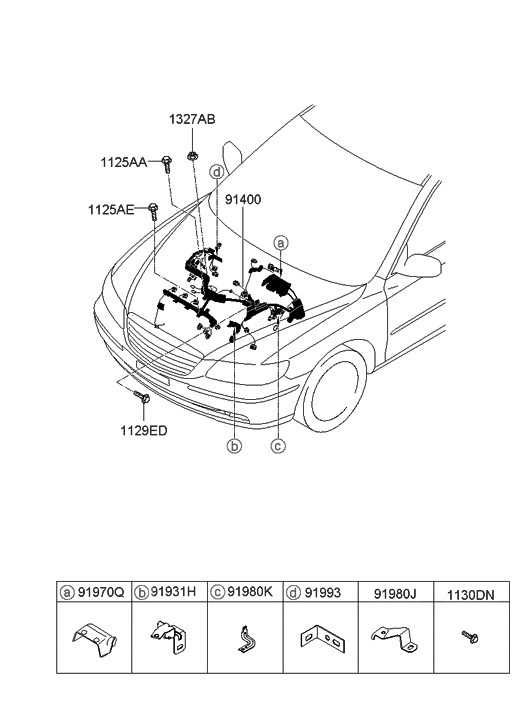 Hyundai 91410-3L050 Wiring Assembly-Engine Control Module