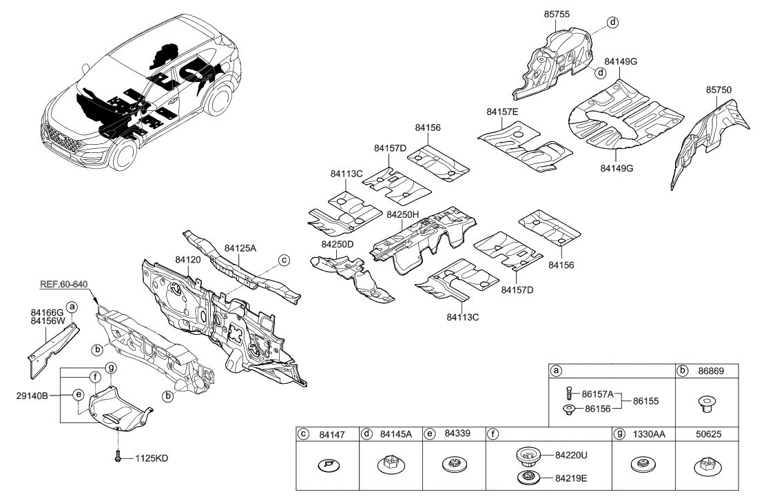 Hyundai 84250-D3200 Pad Assembly-Front Tunnel