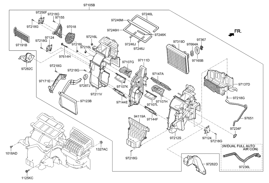 Hyundai 97205-D3BD0 Heater & Evaporator Assembly