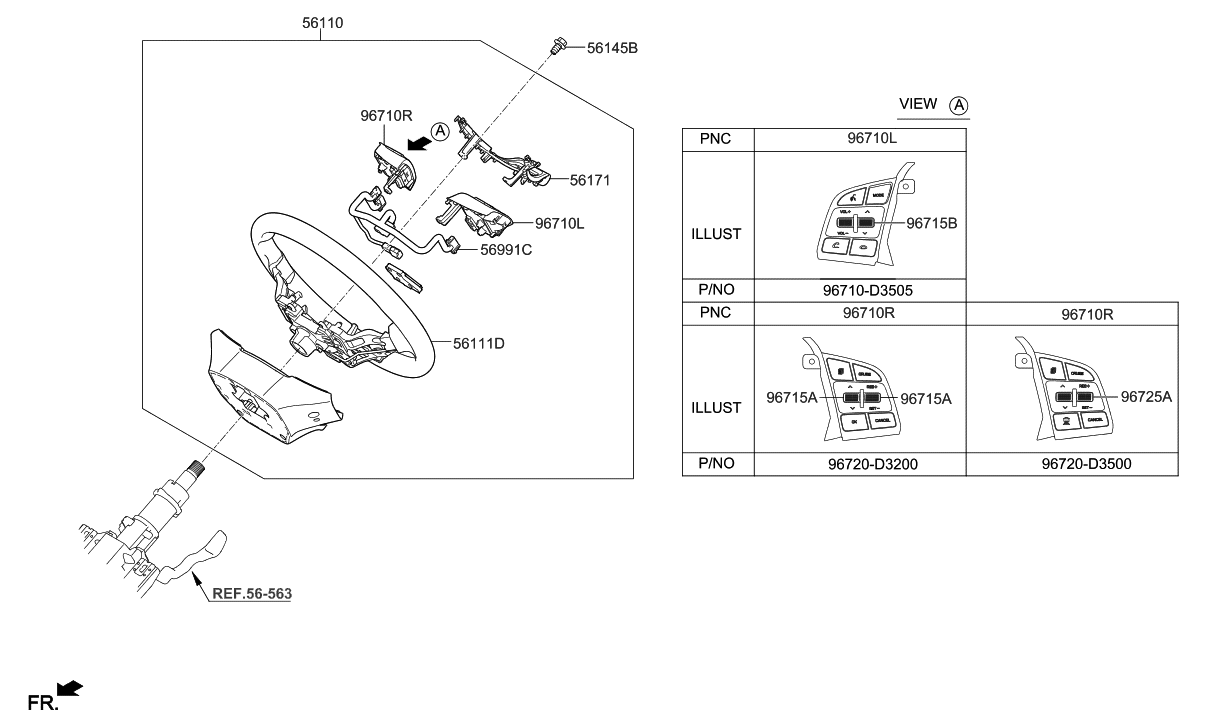 Hyundai 56110-D3ZD0-TRY Steering Wheel Assembly