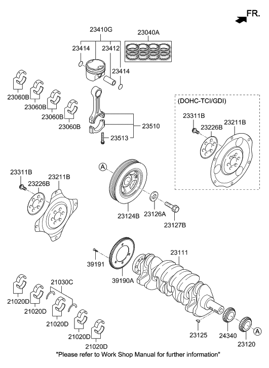 Hyundai 23041-2EAA0 Piston & Pin & Snap Ring Assembly