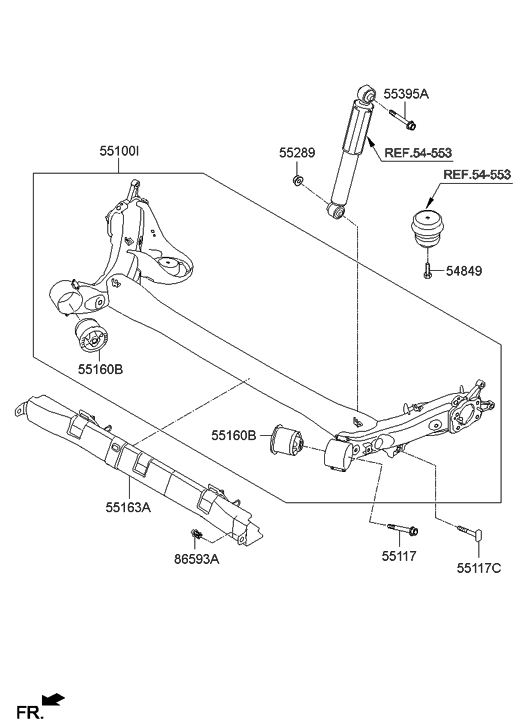 Hyundai 55163-3Y000 Under Cover,LH