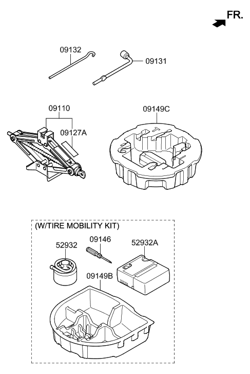 Hyundai 09149-3Y900 Case-Mobility Kit