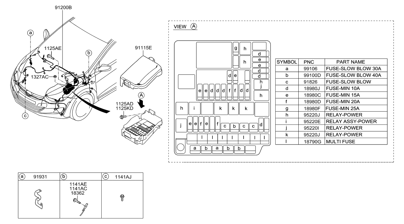 Hyundai 91201-3Y040 Wiring Assembly-Front