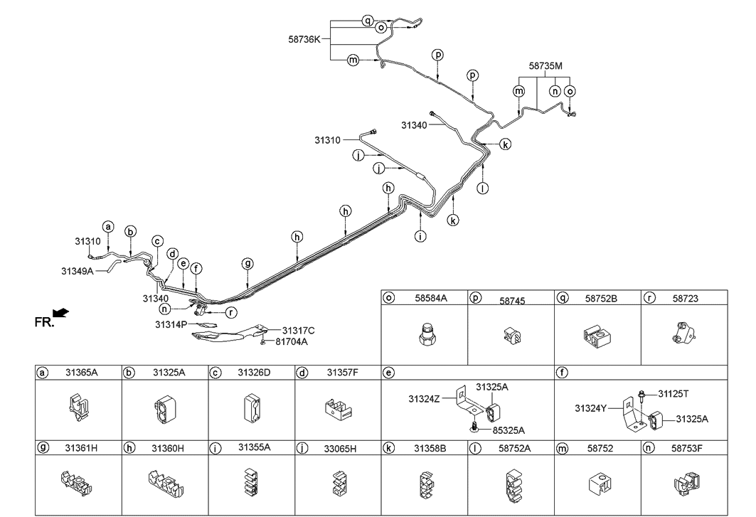 Hyundai 58752-3Y200 Clip-Brake Fluid Line