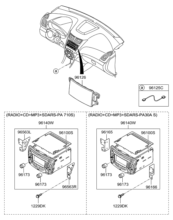 Hyundai 96170-1R150-4XFLT AM/FM /CD/XM/B-T Rb Accent