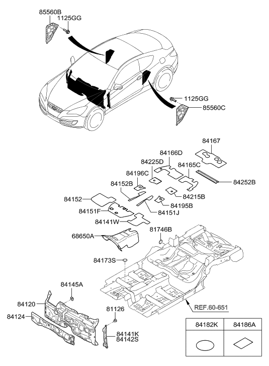 Hyundai 84122-2M000 Pad-ANTIVIBRATION Ct