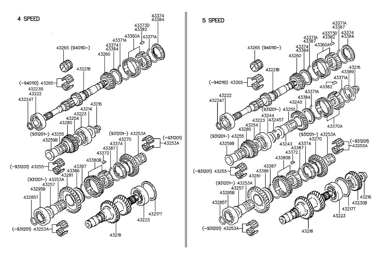 Hyundai 43280-34030 Gear Assembly-4TH Speed