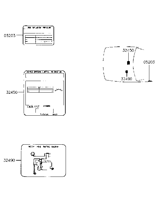 Hyundai 32450-24530 Label-Emission Control