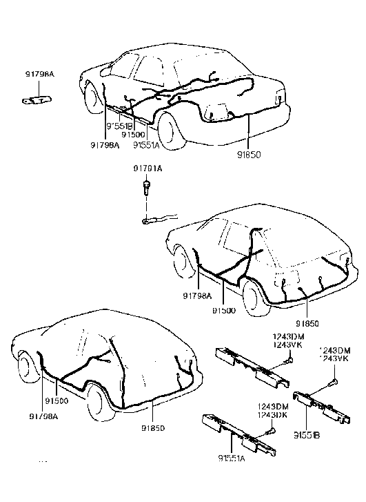 Hyundai 91501-24350 Wiring Assembly-Floor