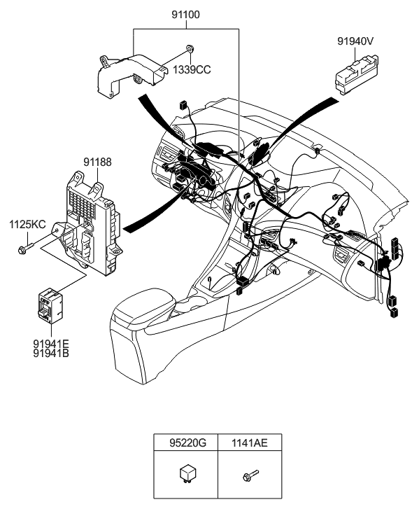 Hyundai 91110-3X192 Wiring Assembly-Main