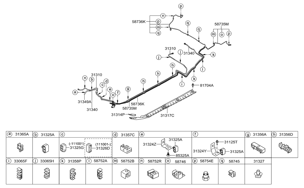 Hyundai 31340-3X400 Tube-Fuel Vapor