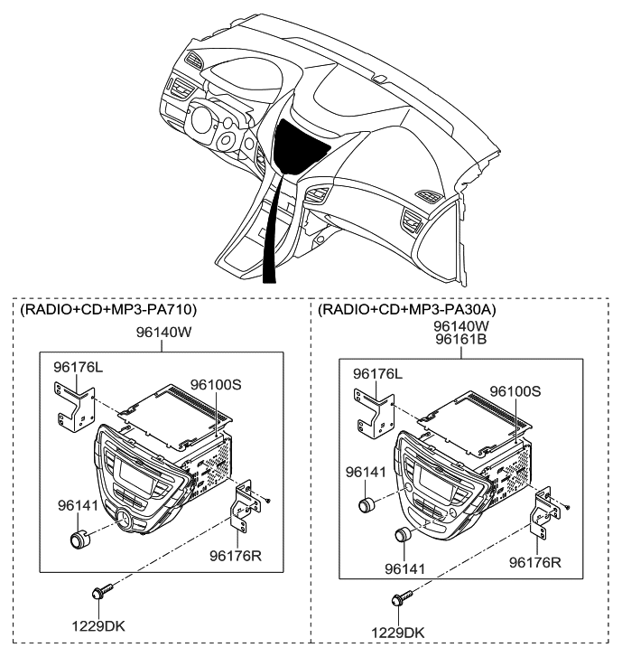 Hyundai 96170-3X911-BLH Audio Assembly