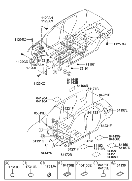 Hyundai 84198-2E000 ANTINOISE Pad-Quarter ,RH