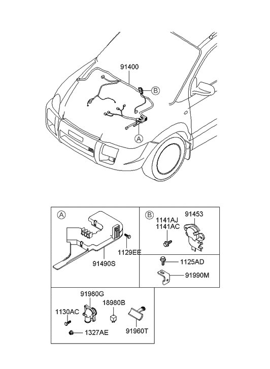 Hyundai 91406-2E071 Wiring Assembly-Engine Control Module