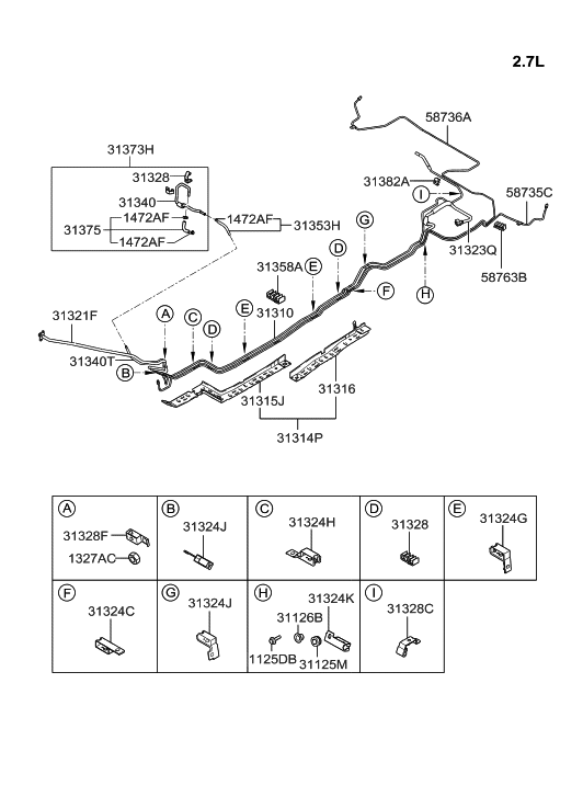 Hyundai 31323-2E000 Tube Assembly-Quick Connector