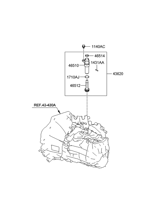 Hyundai 43621-28060 Sleeve Assembly-Speedometer