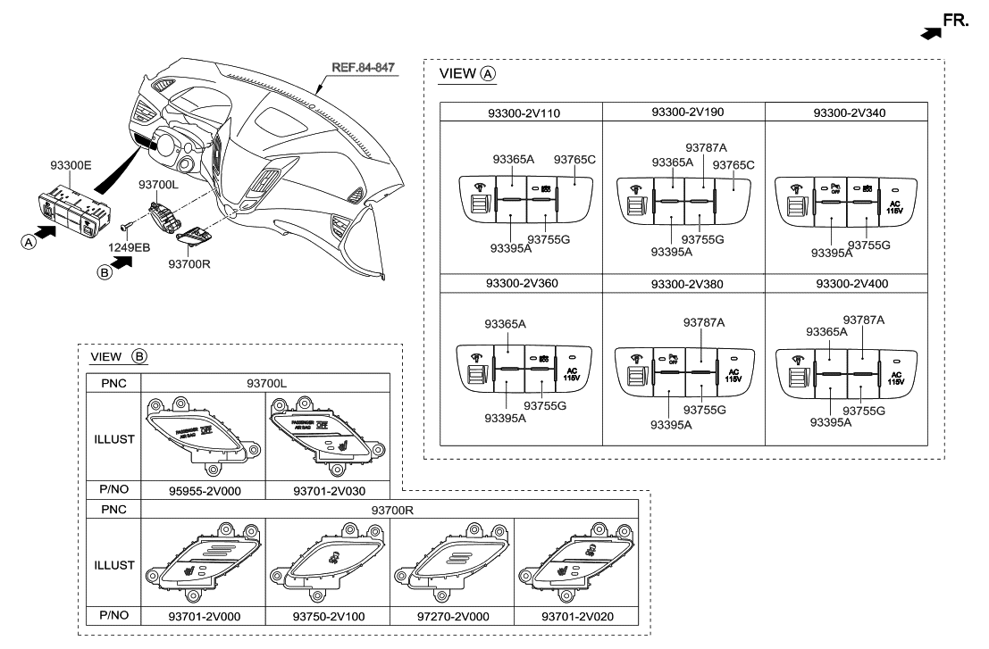 Hyundai 93701-2V000-PD5 Switch Assembly-Seat Warmer,RH