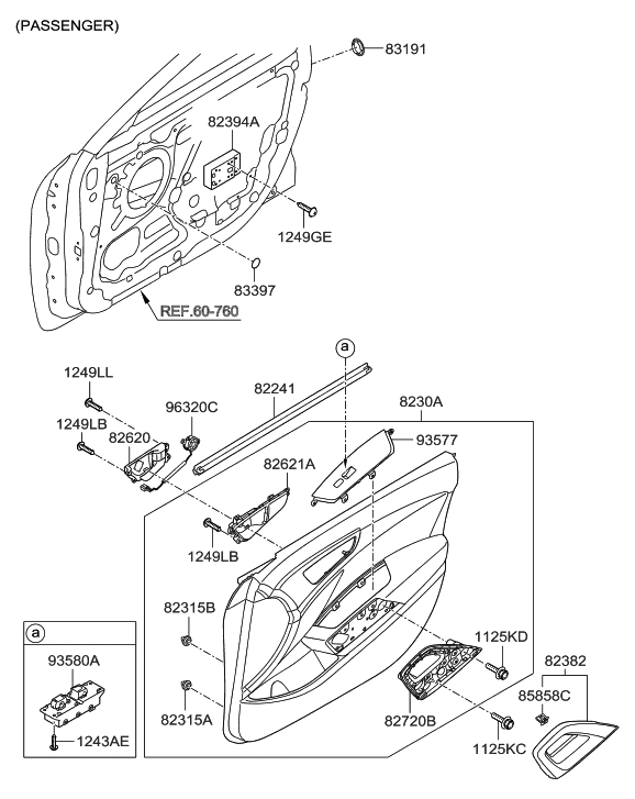 Hyundai 82382-2V000-SB5 Cover Assembly-Grip Handle Outer RH