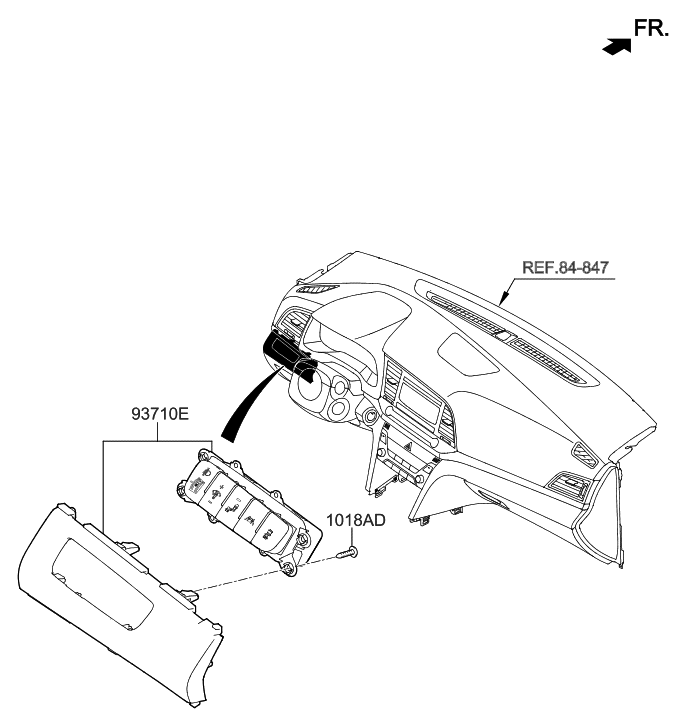 Hyundai 93710-F2230-TRY Switch Assembly-Side Crash Pad