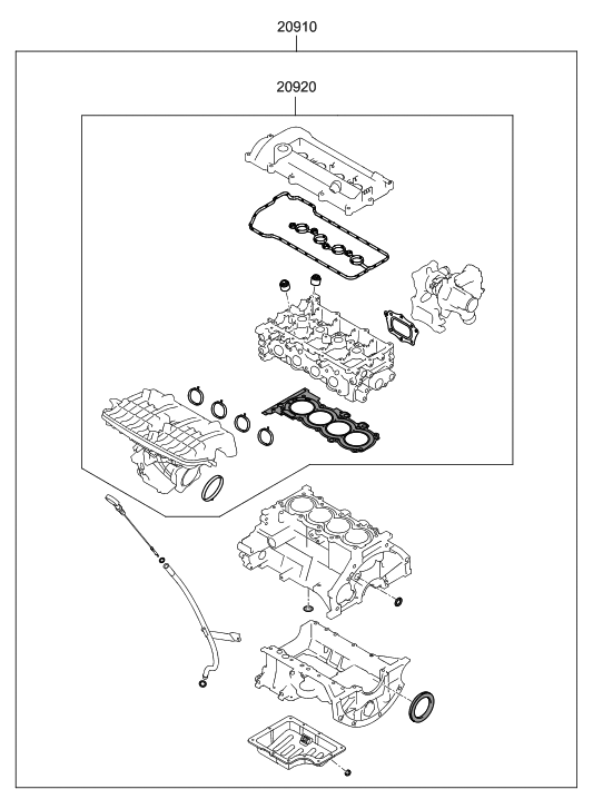 Hyundai 20910-03U05-A Gasket Kit-Engine Overhaul