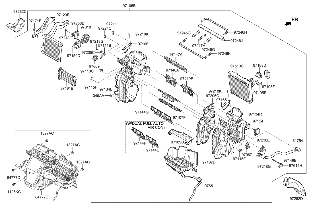 Hyundai 97205-F3150 Heater & Evaporator Assembly