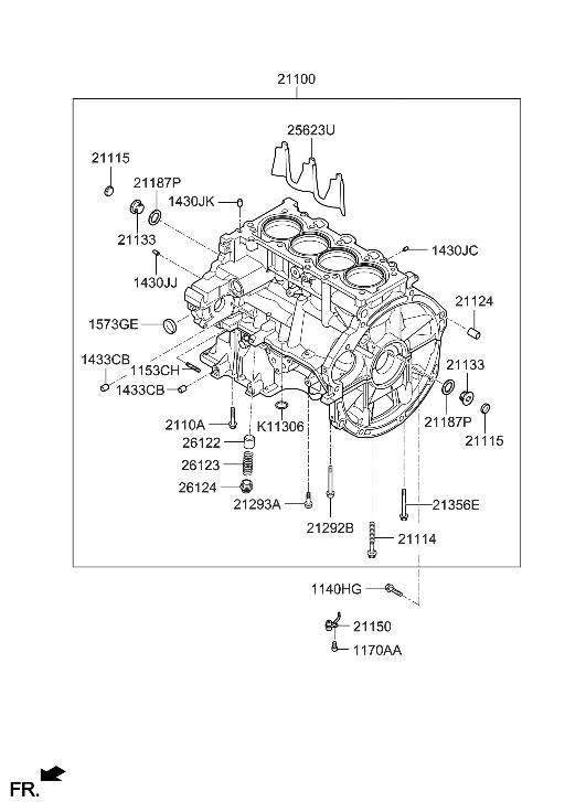 Hyundai 51ZN3-2EX00 Block Assembly-Cylinder