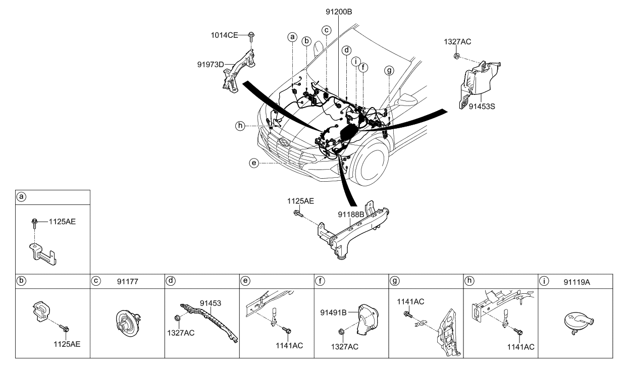 Hyundai 91210-F3190 Wiring Assembly-FRT