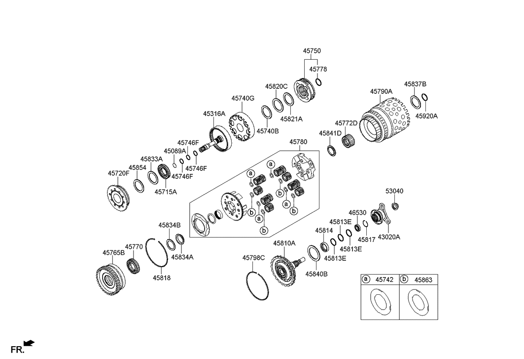 Hyundai 45740-4F010 Gear Assembly-Mid Sun