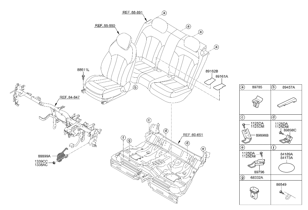 Hyundai 89785-3T000 Grommet-Rear Seat Back Mounting