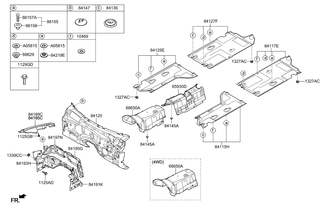 Hyundai 84193-B1000 Partition Assembly-Engine Room Lower,RH