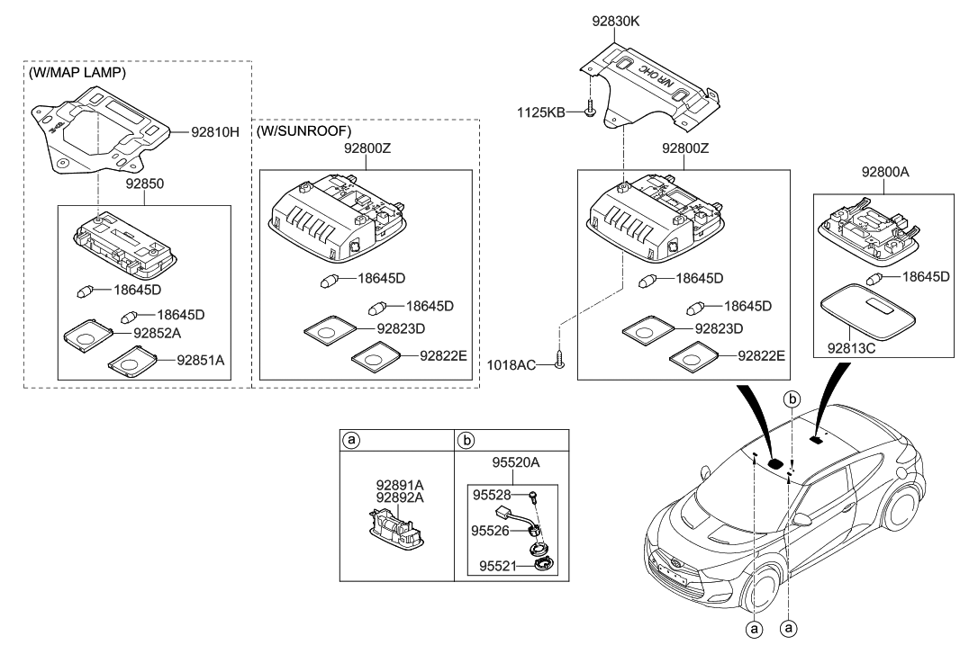 Hyundai 92850-1R000-RY Map Lamp Assembly