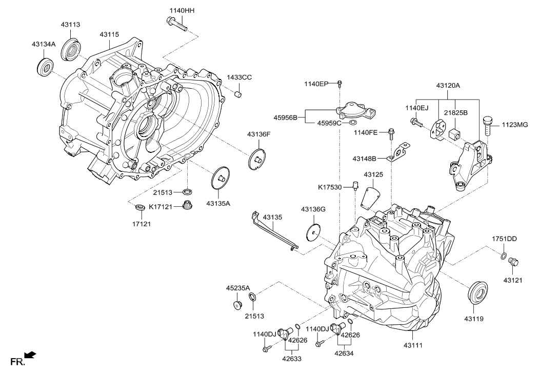 Hyundai 43148-2A000 Hanger-Transmission