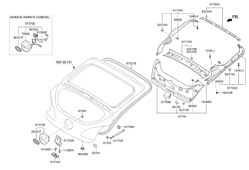 Hyundai 87371-2V010-AS GARNISH-TAILGATE