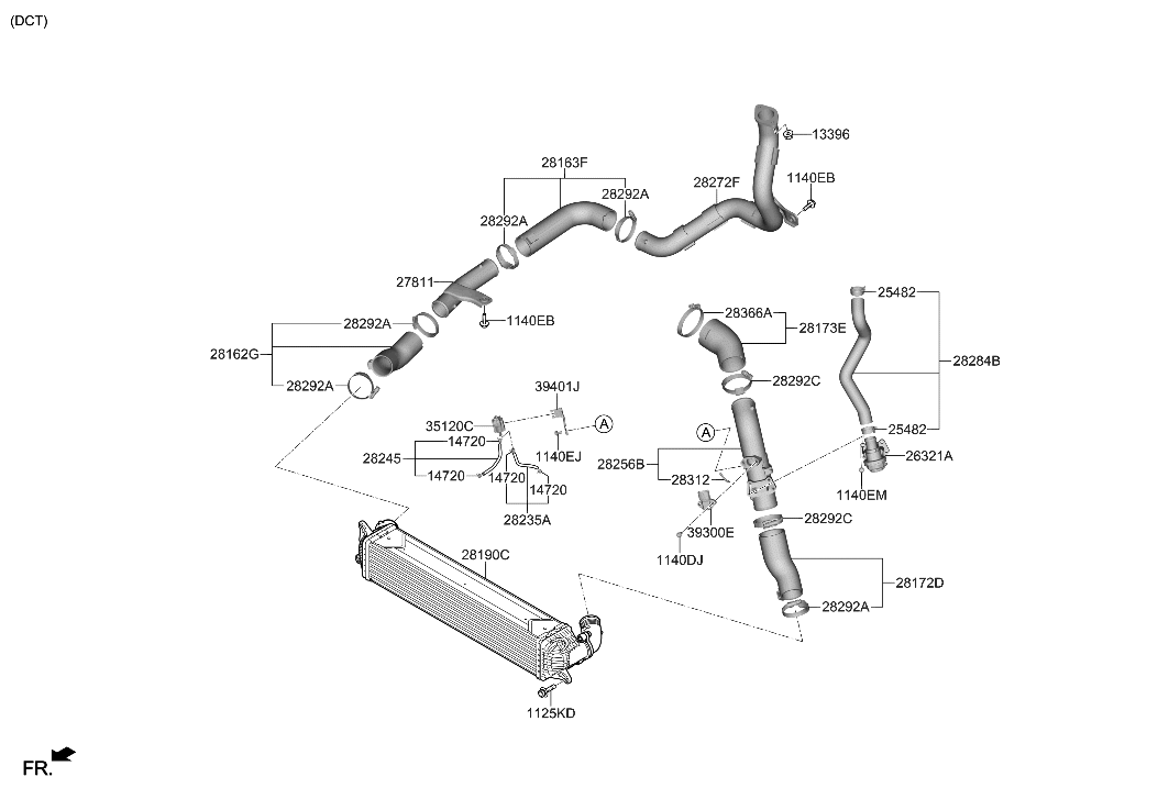 Hyundai 28281-2GTE0 Hose-INTERCOOLER Inlet