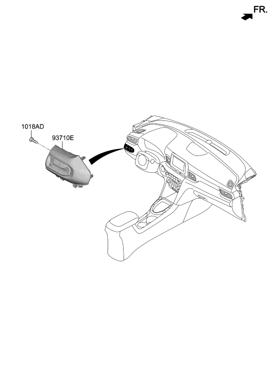 Hyundai 93700-K9140-YPN Switch Assembly-Side Crash Pad