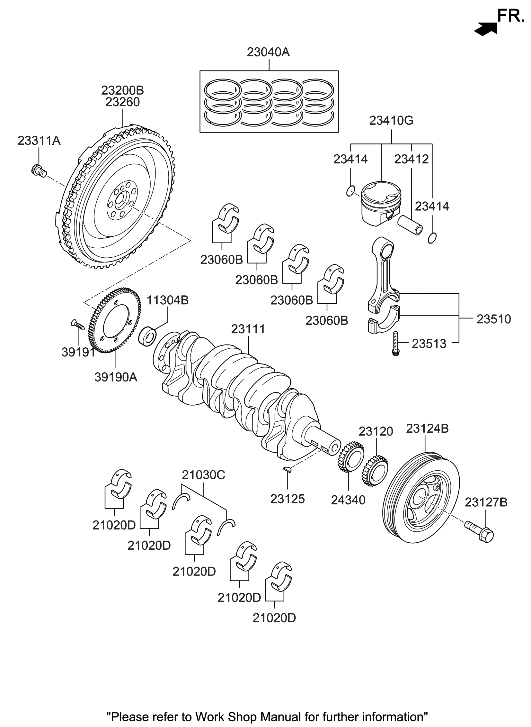 Hyundai 23200-2G700 FLYWHEEL Assembly