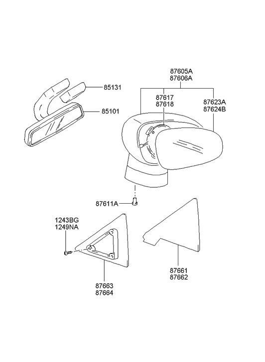 Hyundai 87660-39100 Actuator Assembly-Outside Mirror,RH