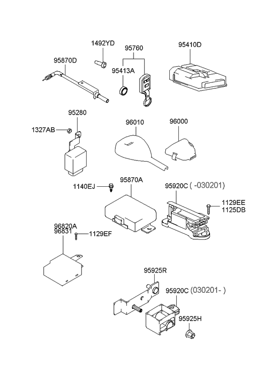 Hyundai 95925-39195 Nut Assembly-AIRBAG Sensor Mounting