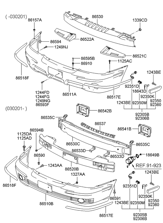 Hyundai 86522-39000 Absorber-Front Bumper Foam,RH