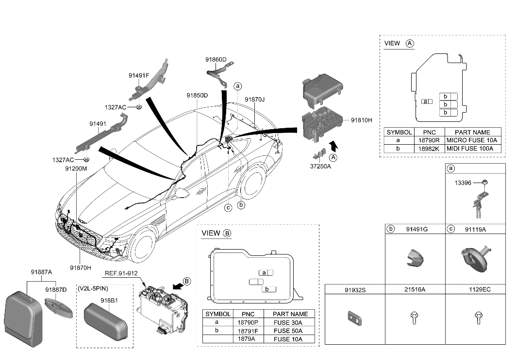 Hyundai 91850-JI010 WIRING ASSY-BATTERY