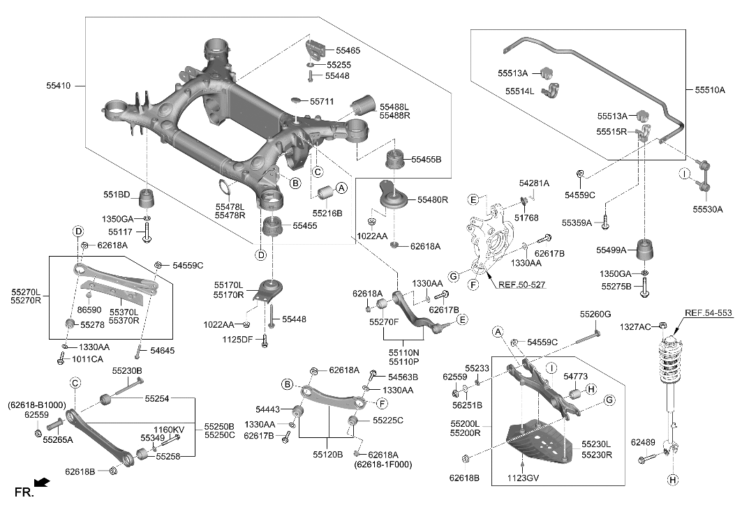 Hyundai 55510-JI180 BAR ASSY-RR STABILIZER